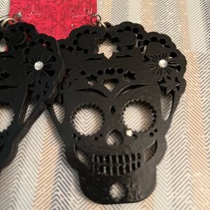 Black Sugar Skull Earrings